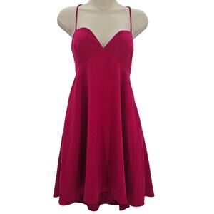 Black Halo Womans size 6 McAdam Babydoll Cocktail Mini Dress Jujube Pink Pockets
